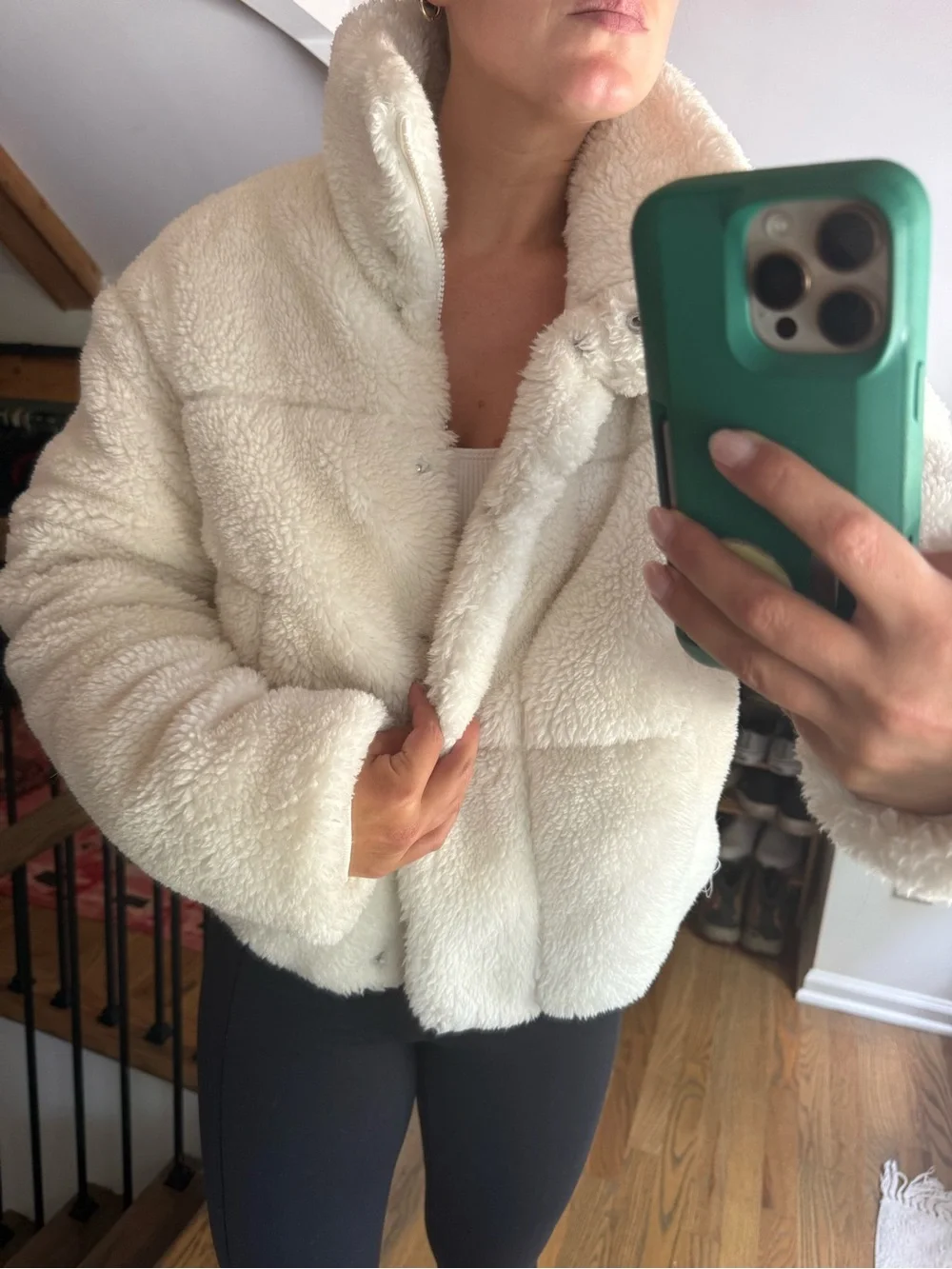 ALO Yoga Plush Sherpa Puffer Jacket - Cream White